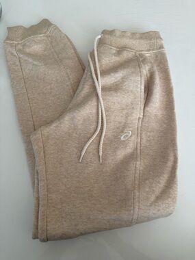 Asics Beige Fleece Jogger Pants